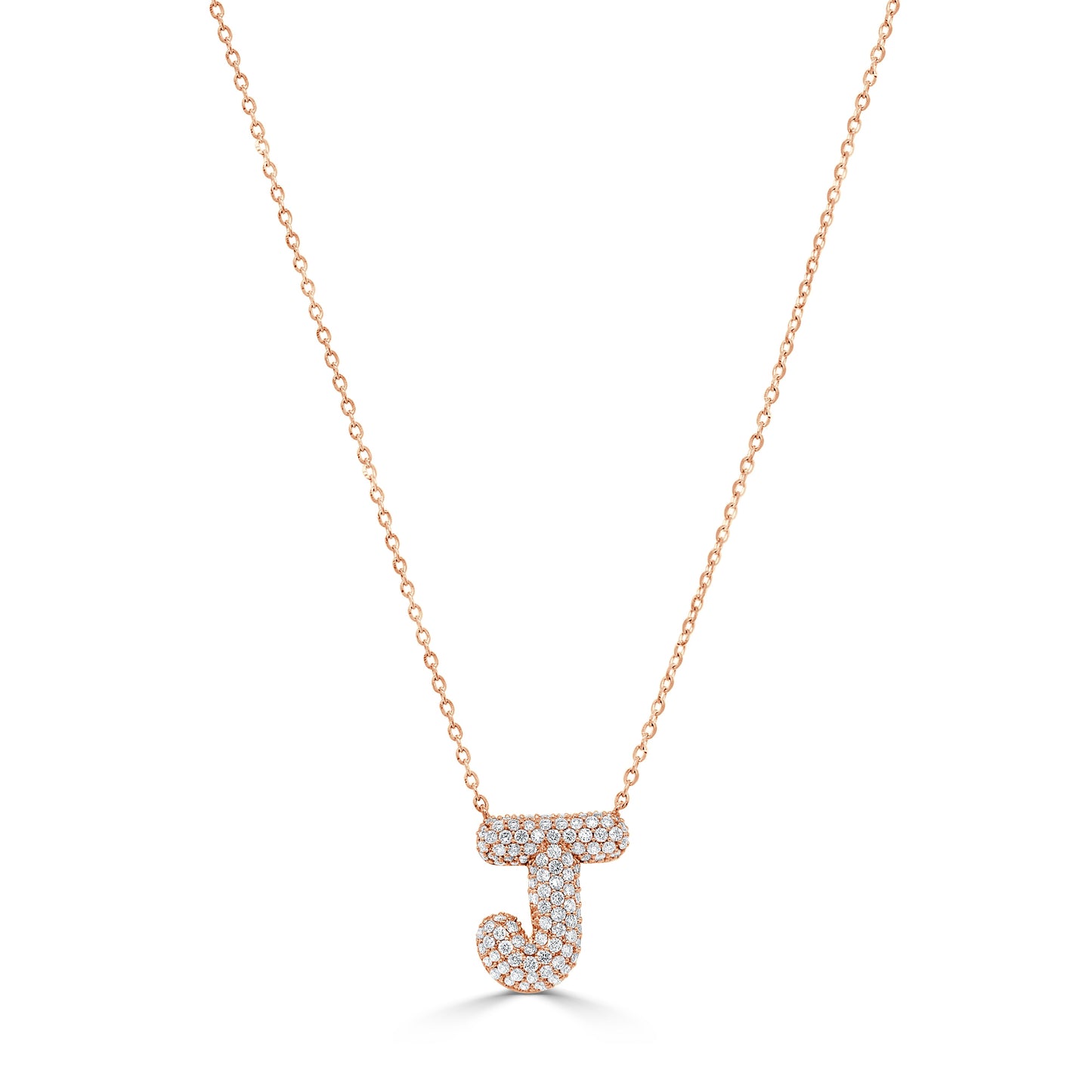 14K Gold Pave Diamond Initial Necklace - 0.50ct