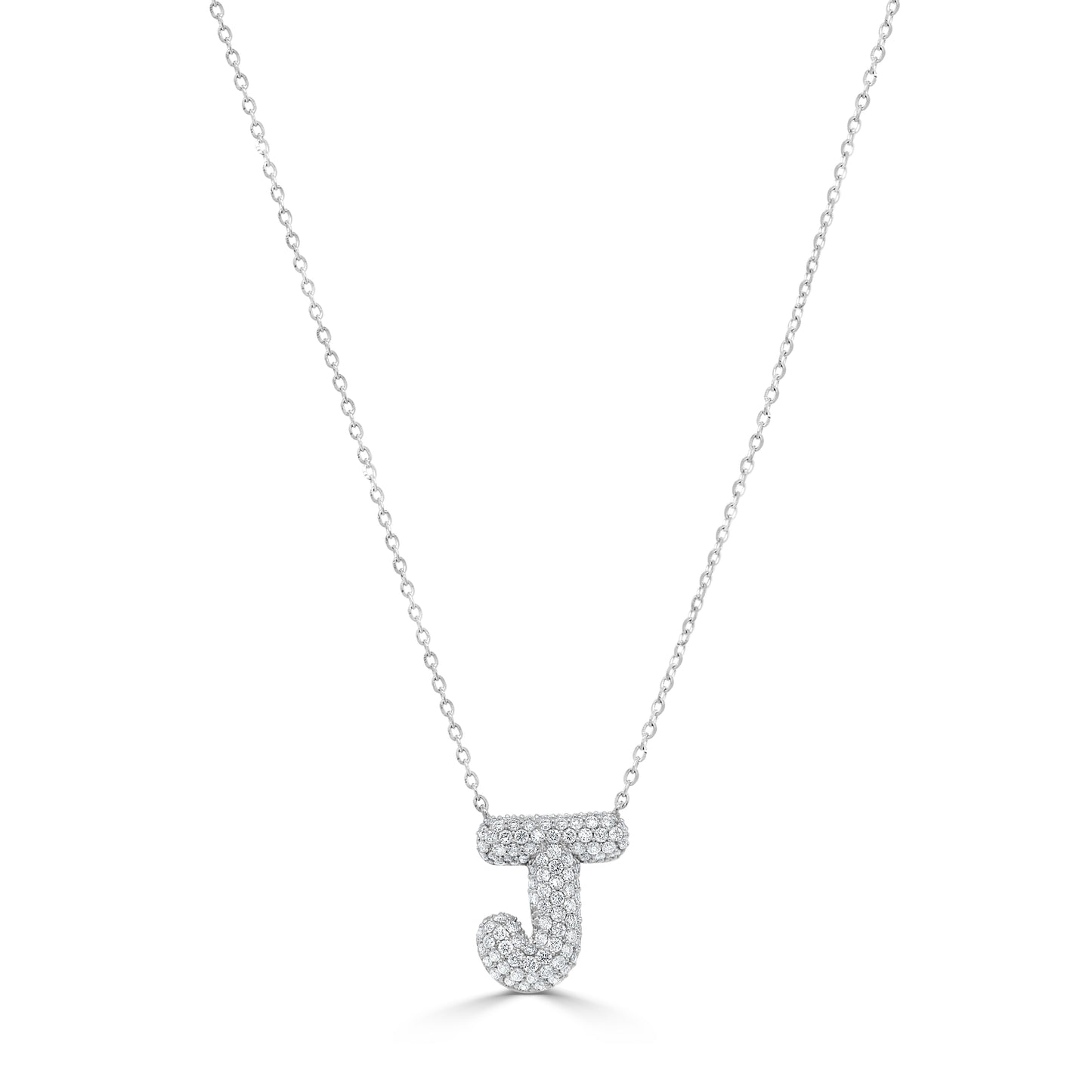 14K Gold Pave Diamond Initial Necklace - 0.50ct