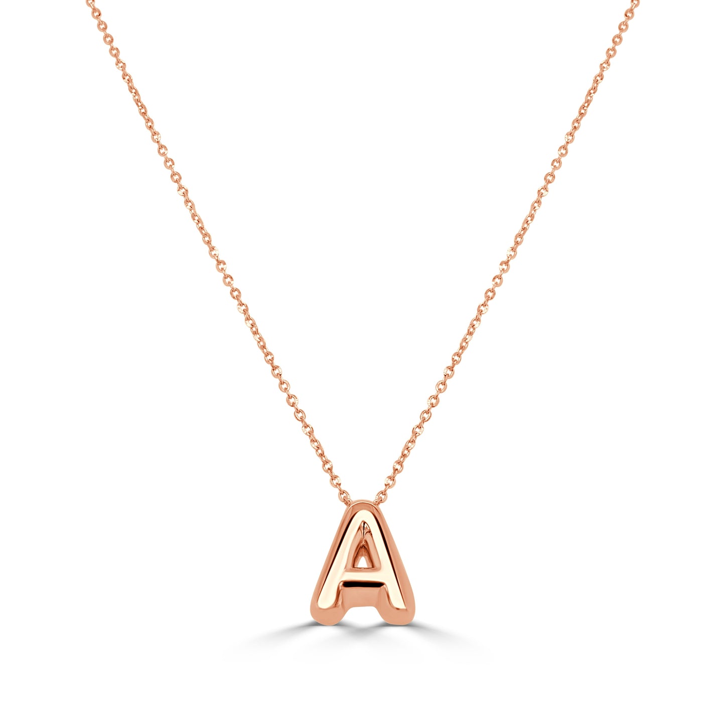 14K Gold Bubble Initial Necklace