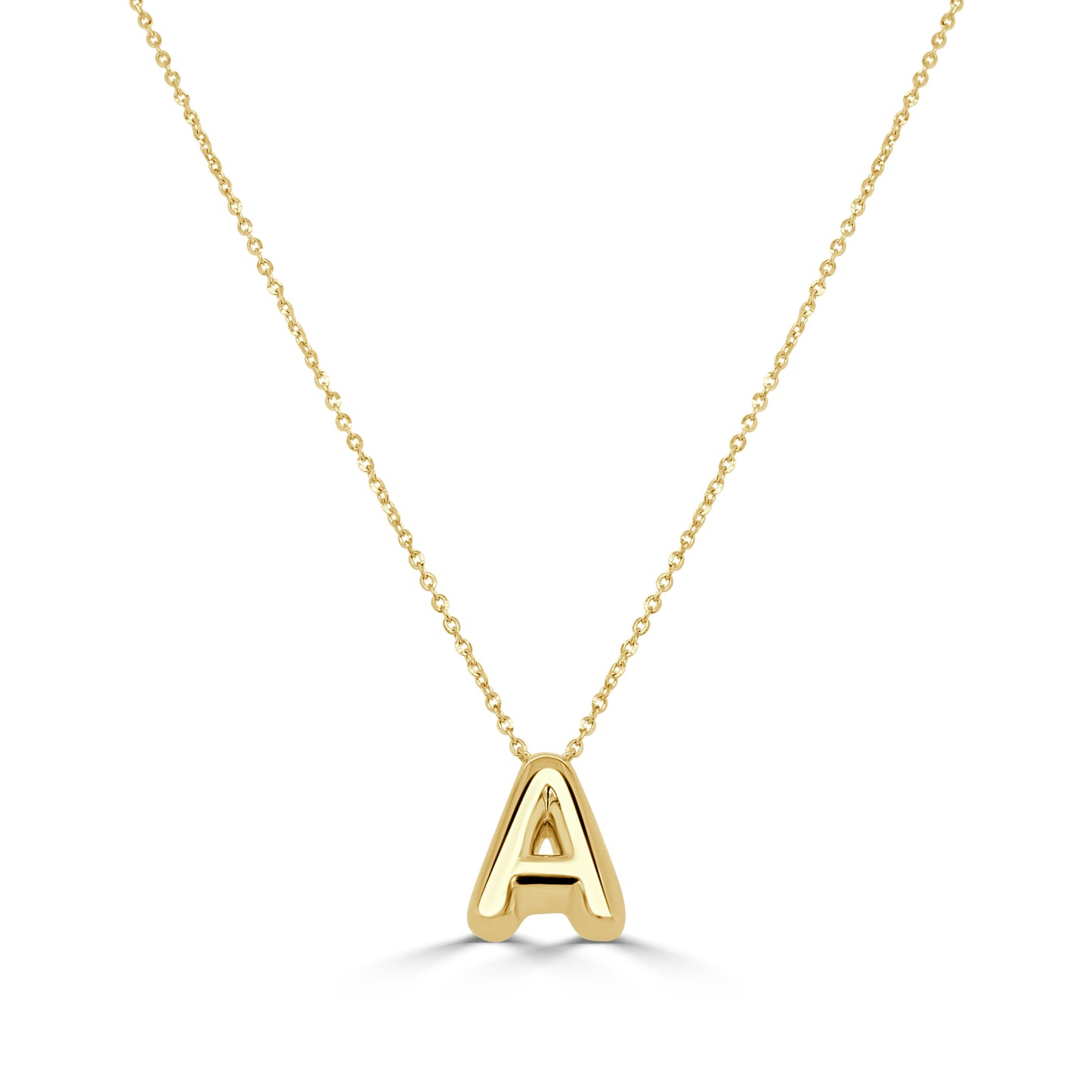 14K Gold Bubble Initial Necklace