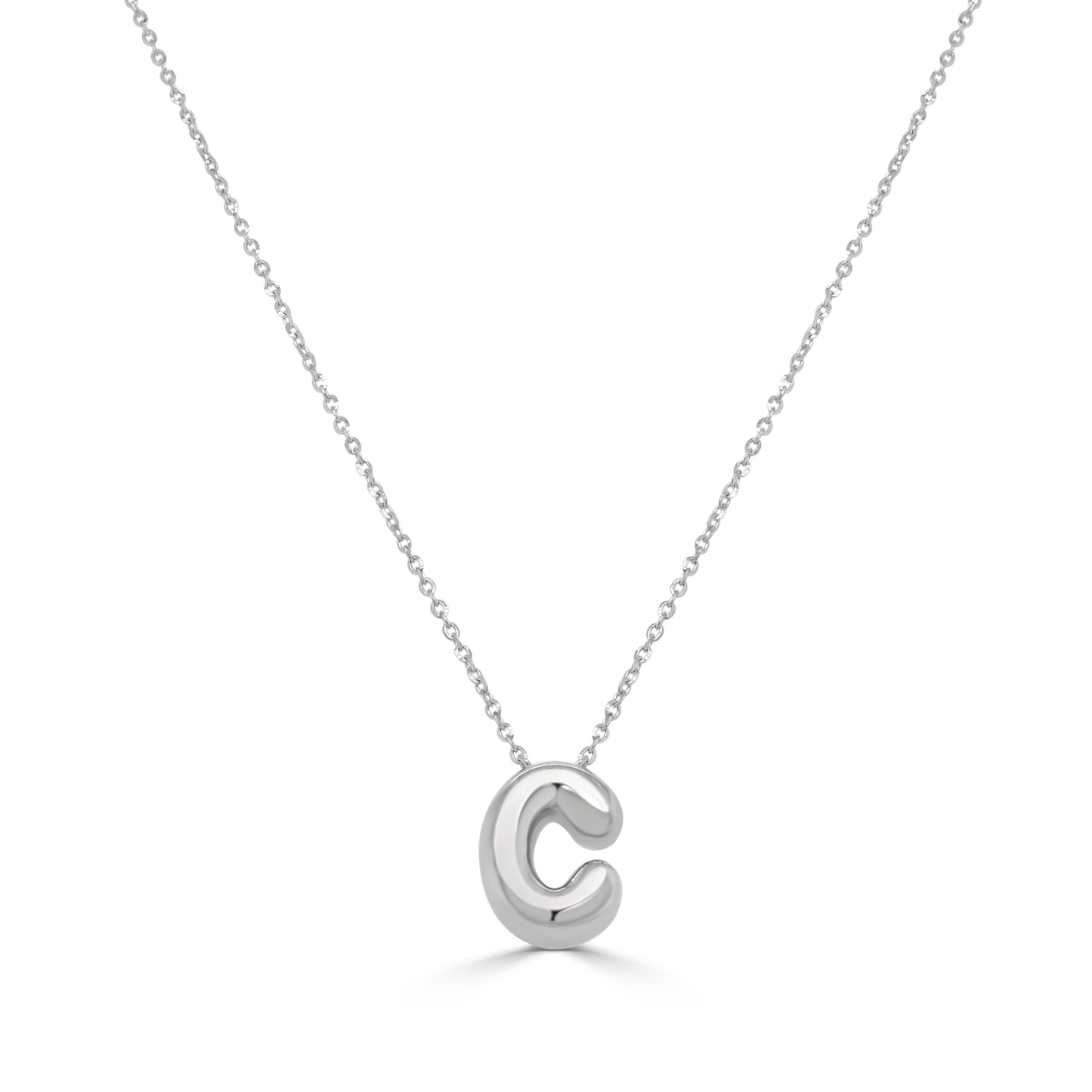 14K Gold Bubble Initial Necklace