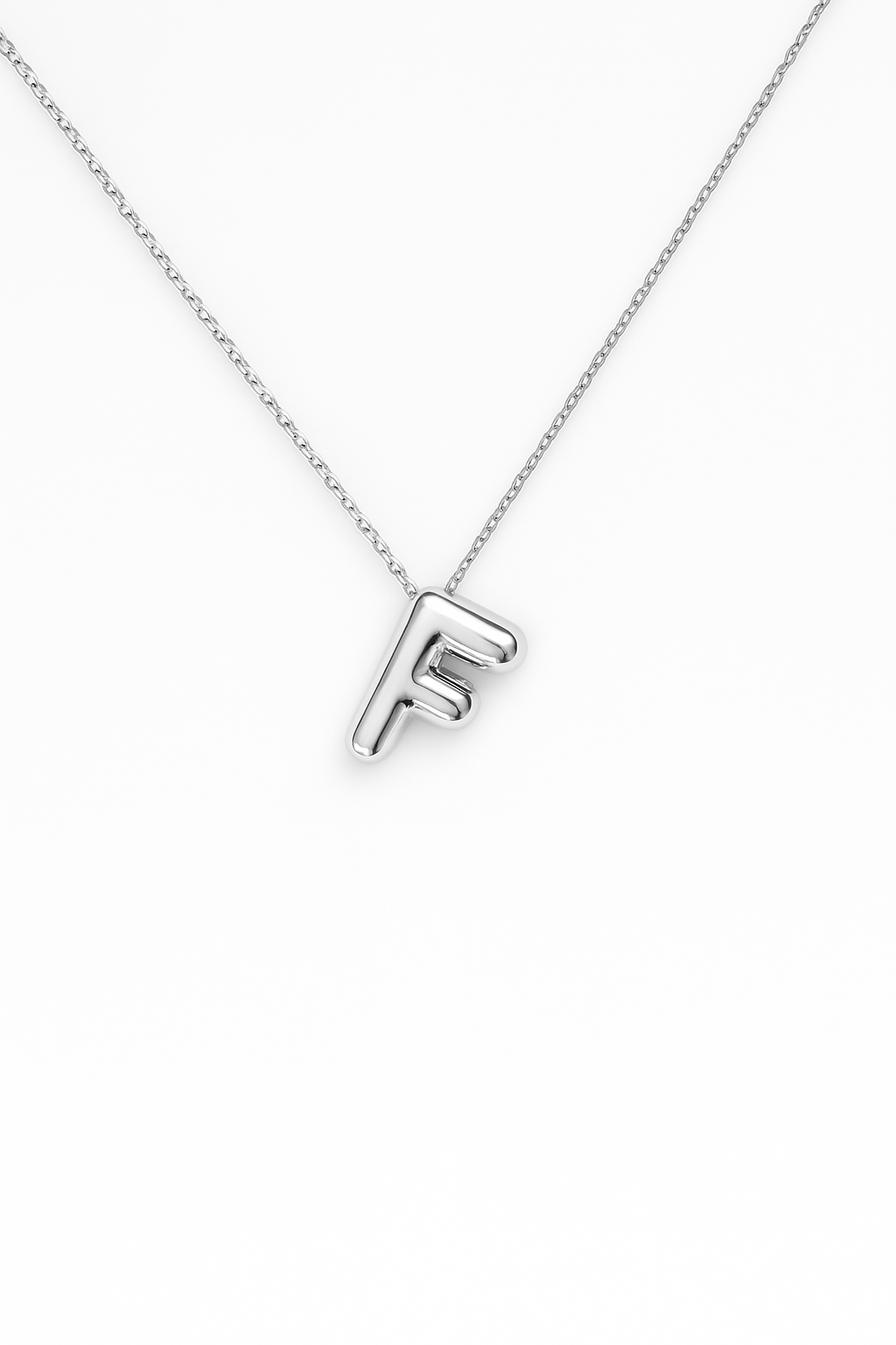 14K Gold Bubble Initial Necklace