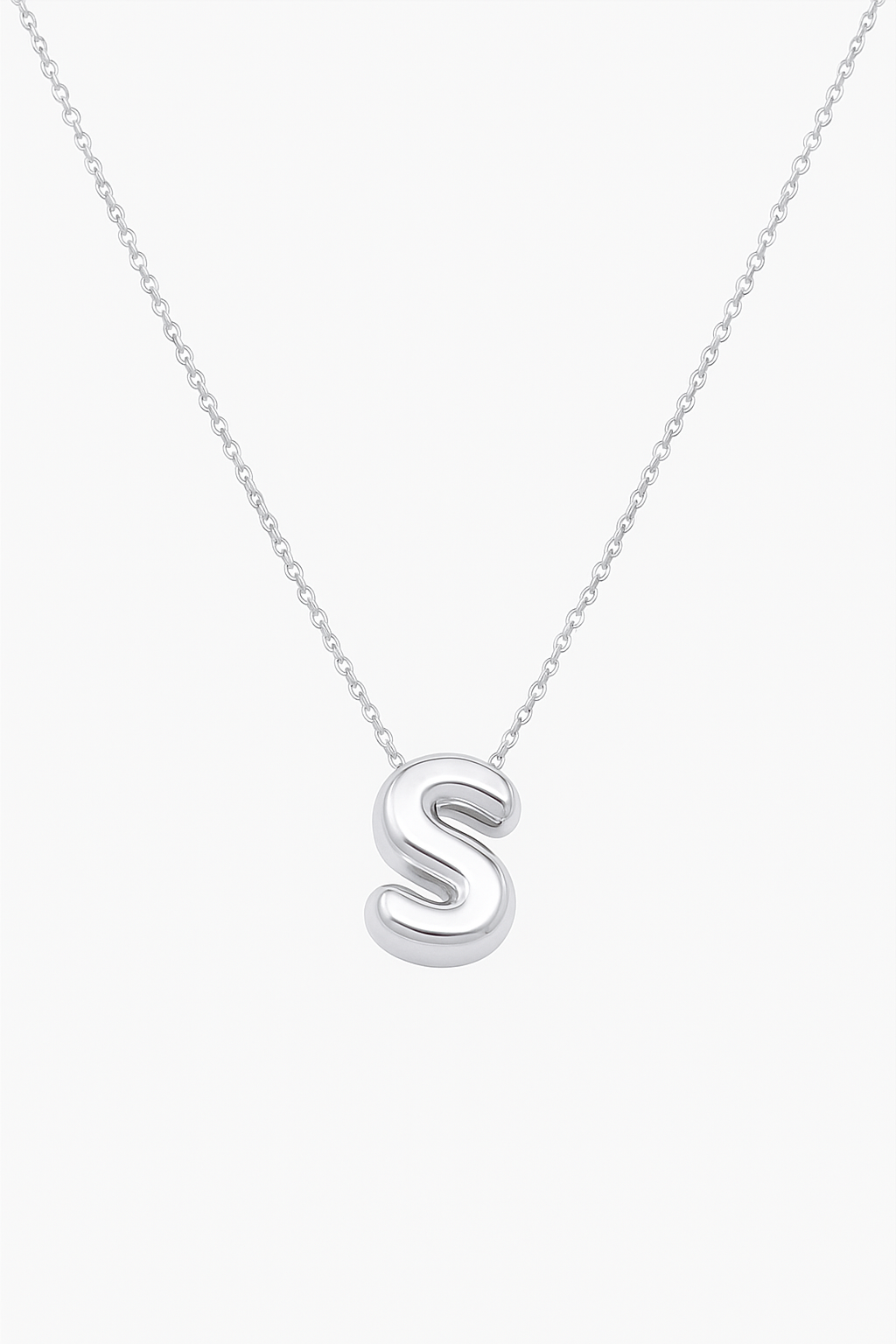 14K Gold Bubble Initial Necklace