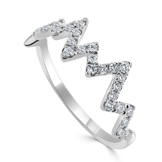 14k Gold & Diamond Heart Beat Ring-0.28 ct.
